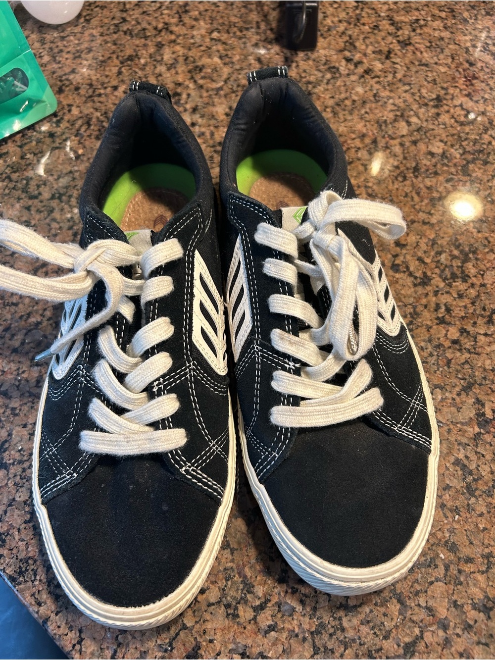 Cariuma Black Canvas Sneakers with White Accents